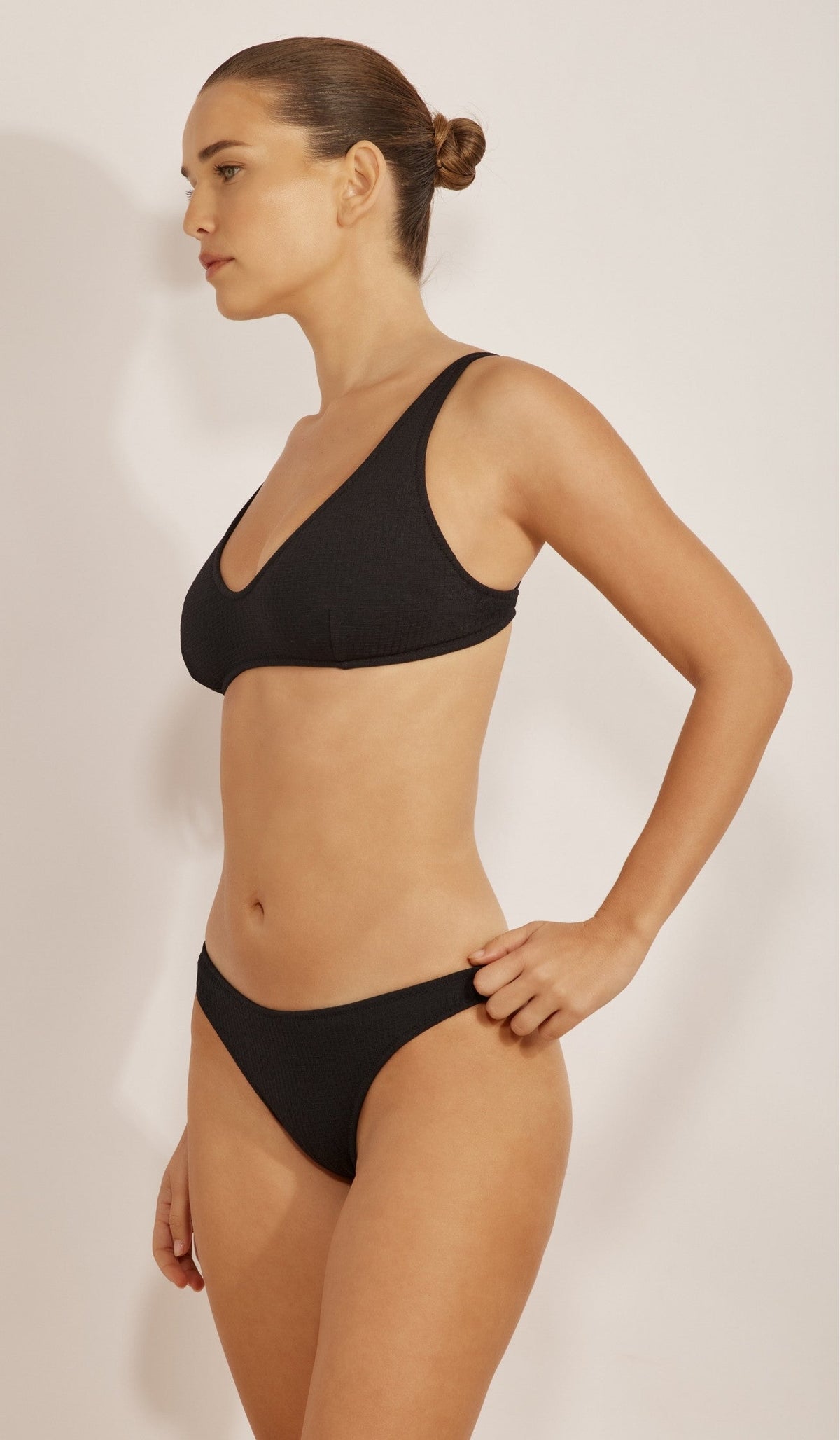 Madison Bikini Top - Black Waffle