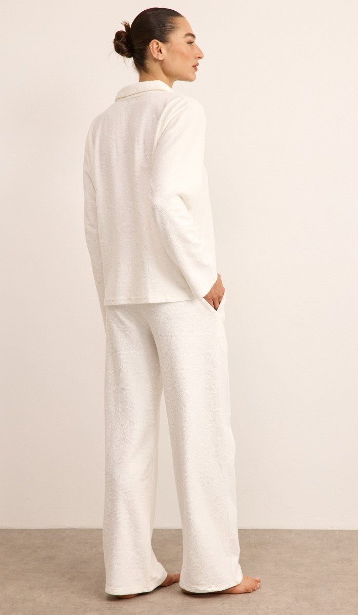 Bouclé Polo Set - White