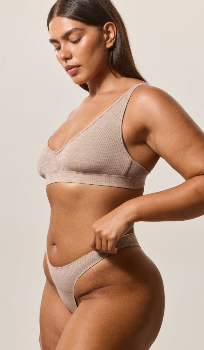 Thong - Rib Modal Mocha