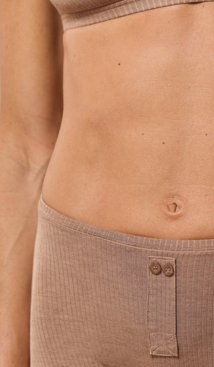 Boxer-Style Boy Shorts - Rib Modal Choco