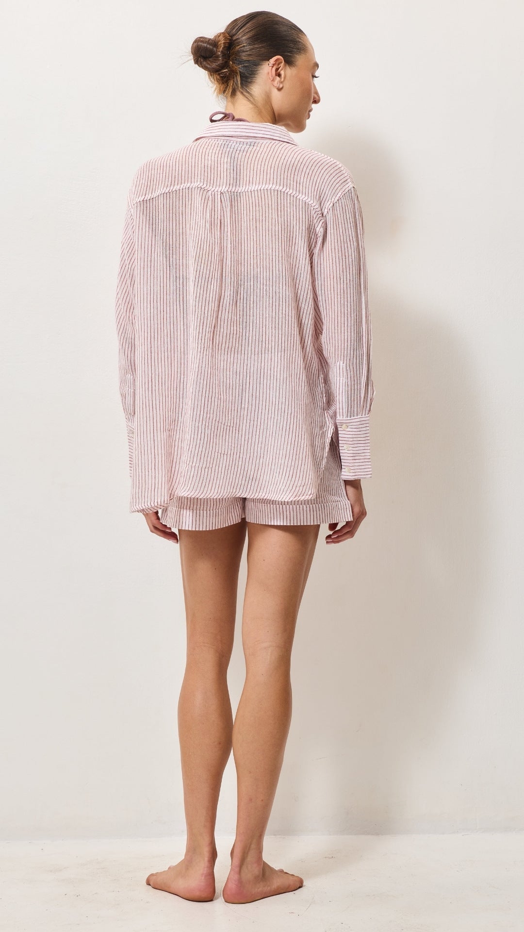 Oversized Cotton Shirt - Red