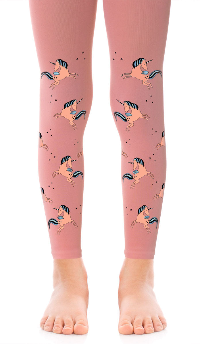 Girls' Footless Tights - Unicorn Pink
