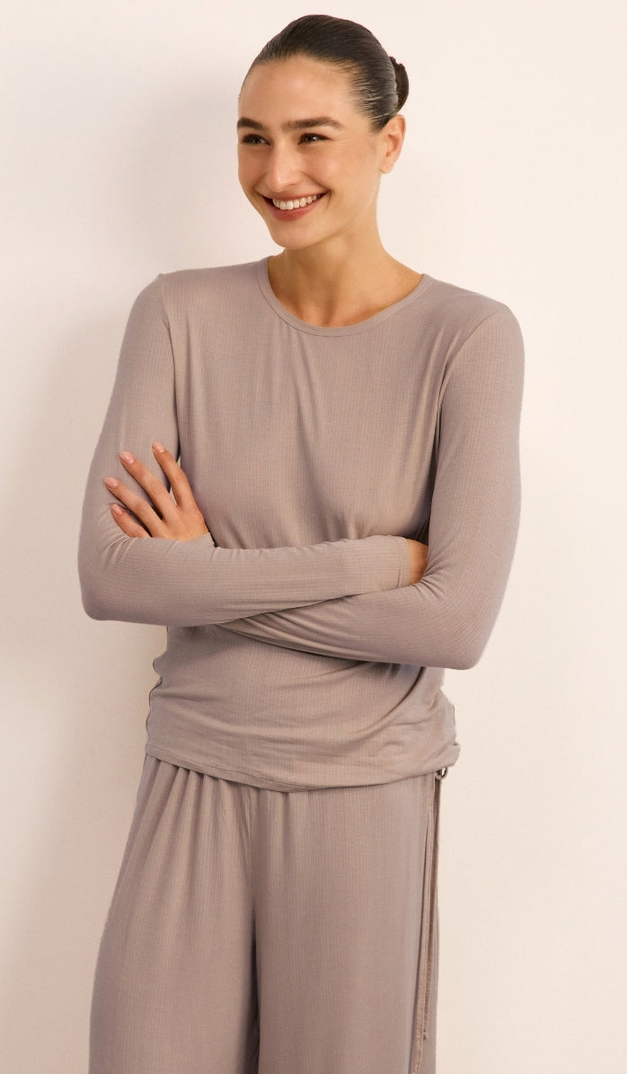 Micro Modal Tee Set - Greige