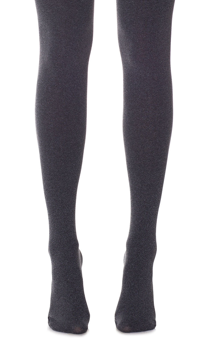 Classic Opaque Tights - Gray Melange - Side View