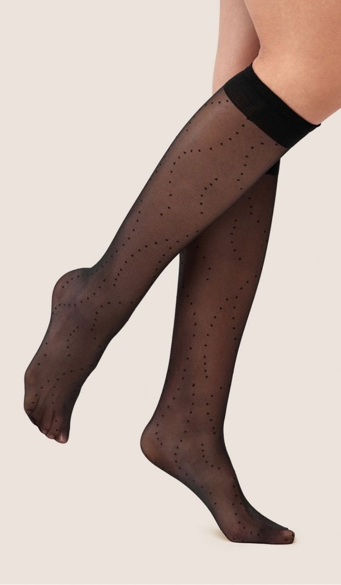 Knee-High Socks - Agna Black