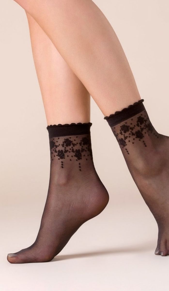 Nylon Socks - Bloom Black