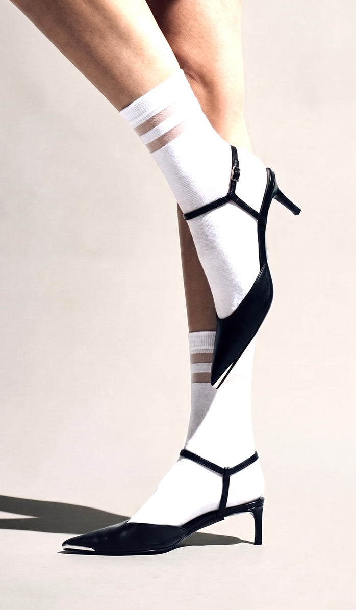 Nylon Socks - Cami White