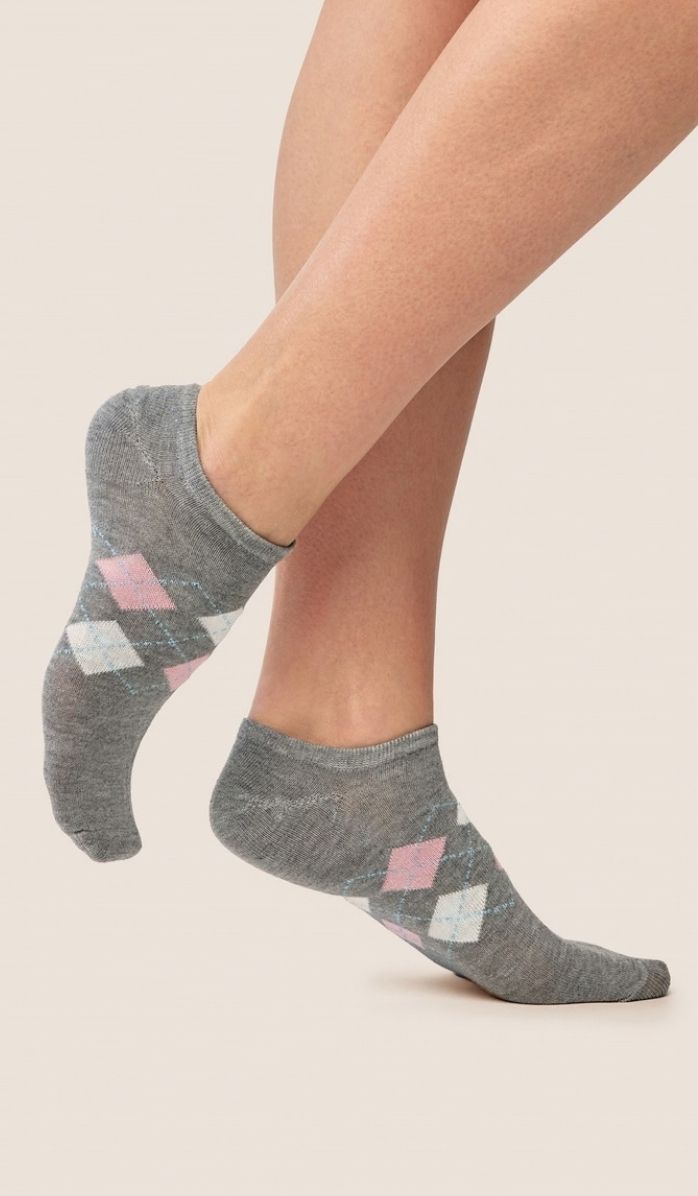 Cotton Socks - Diamond Light Gray