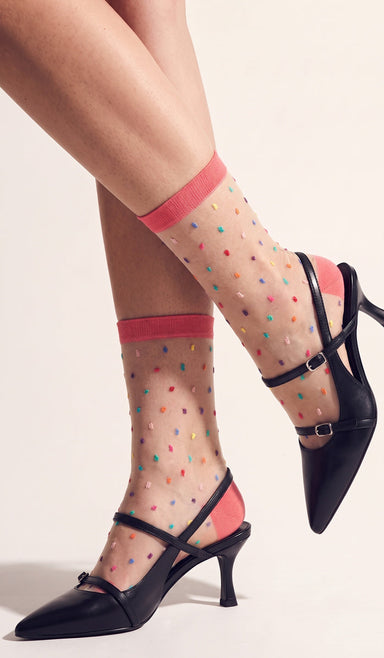 Nylon Socks - Gigi Coral