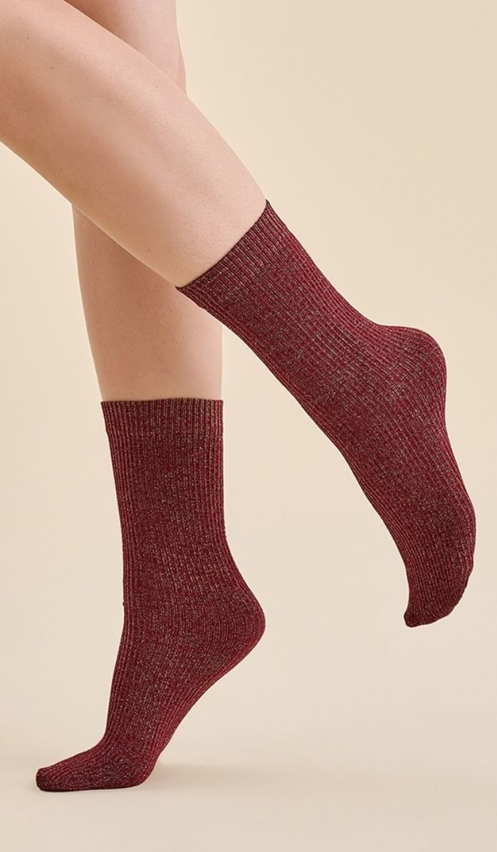 Nylon Socks - Nora Burgundy