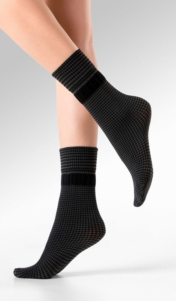 Nylon Socks - Pam Gray Black