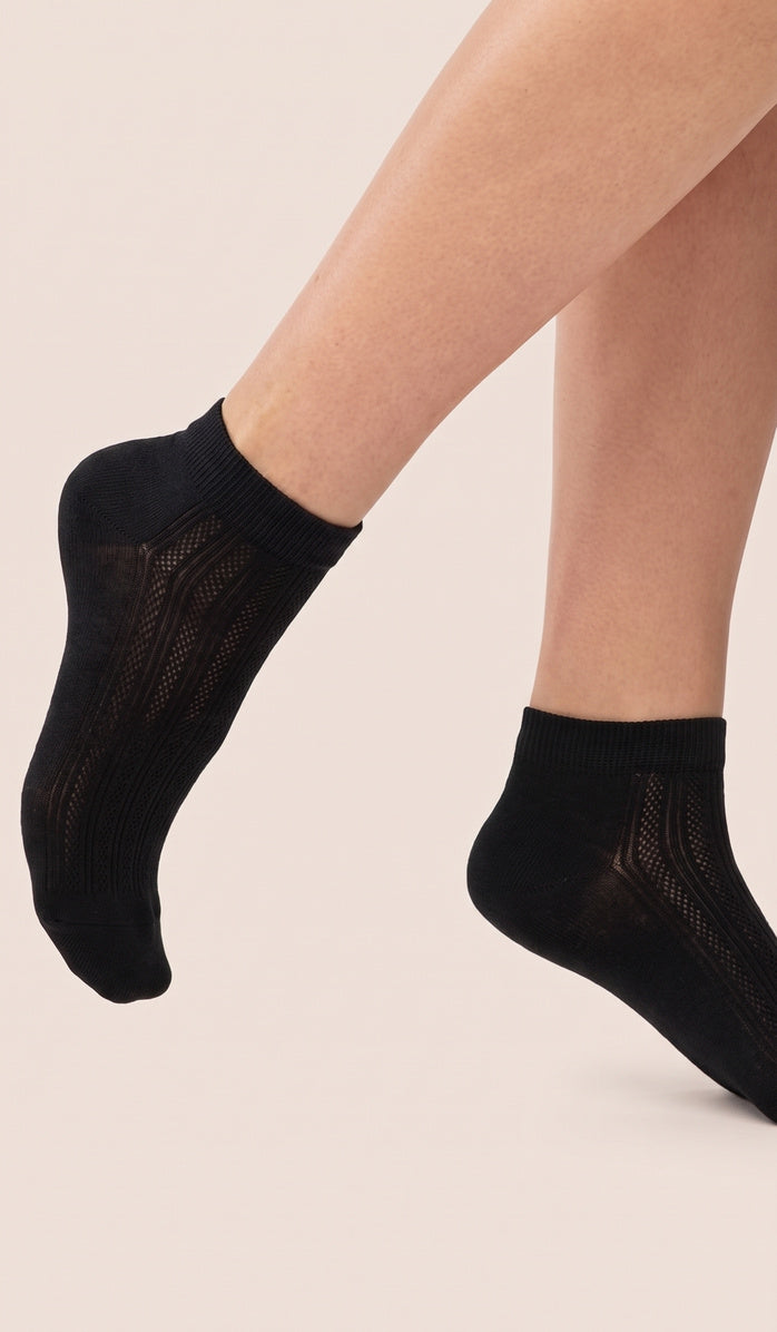 Cotton Socks - Rib Black