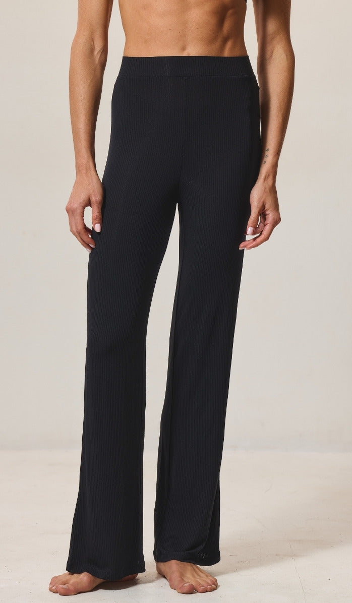Long Pants - Rib Modal Black