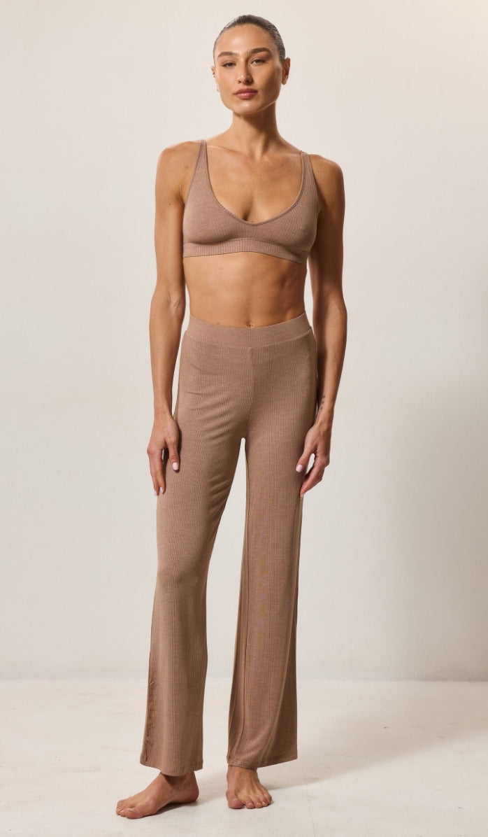 Ribbed Modal Lounge Pants - Cocoa