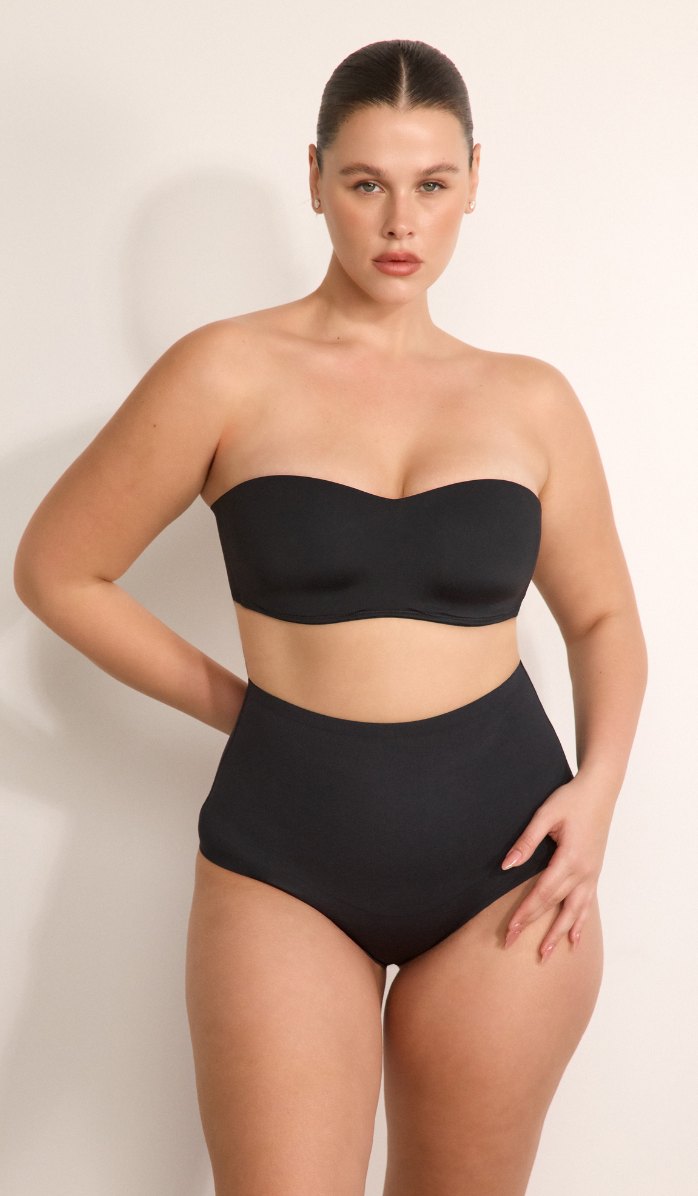 Modal Shaping Panty - Black - Back View