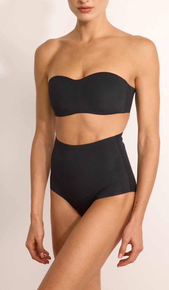 Modal Shaping Panty - Black - Side View