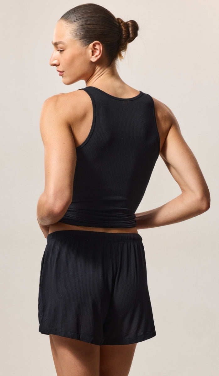 Classic Shorts - Rib Modal Black