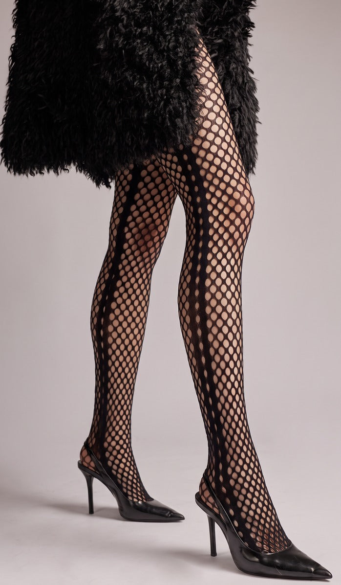 Big Dot Fishnet Tights - Black