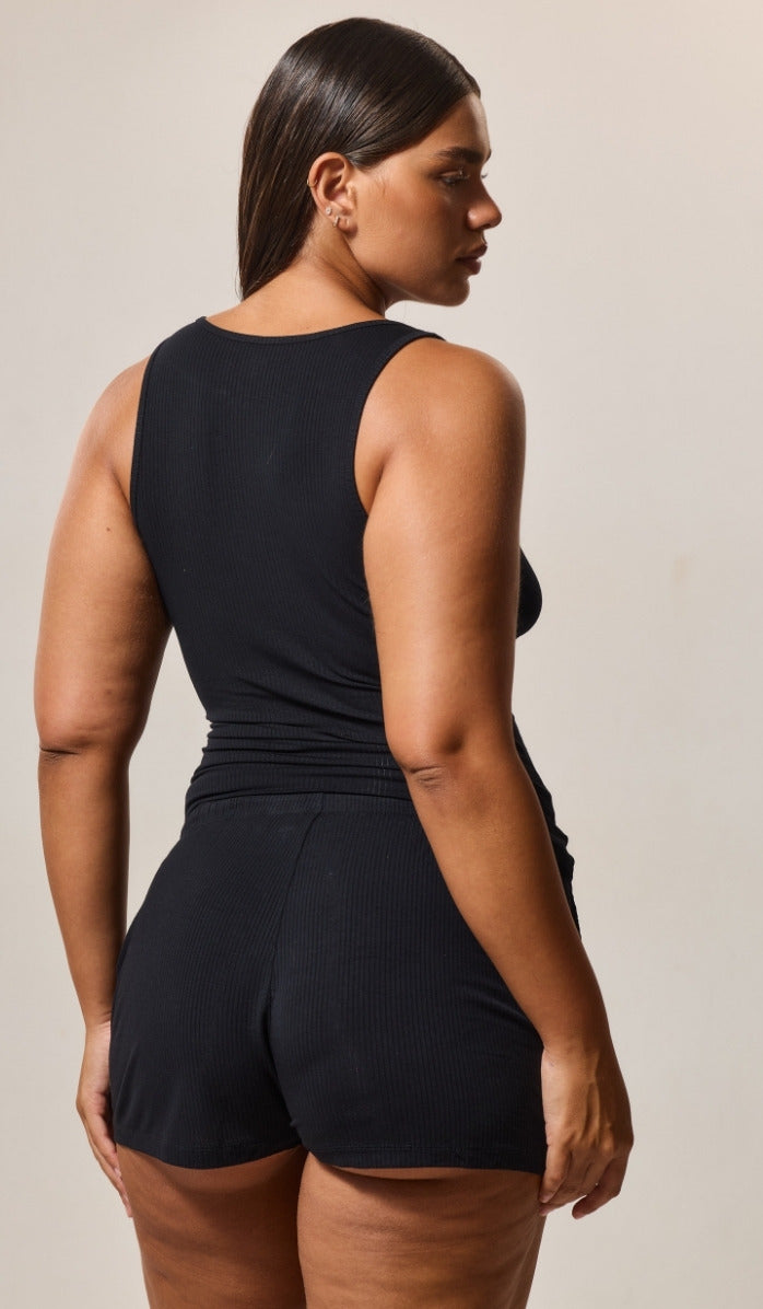Classic Fit Tank Top - Rib Modal Black