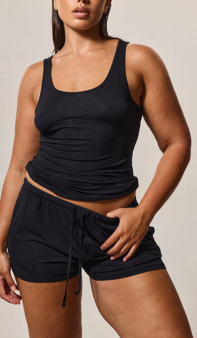 Classic Fit Tank Top - Rib Modal Black
