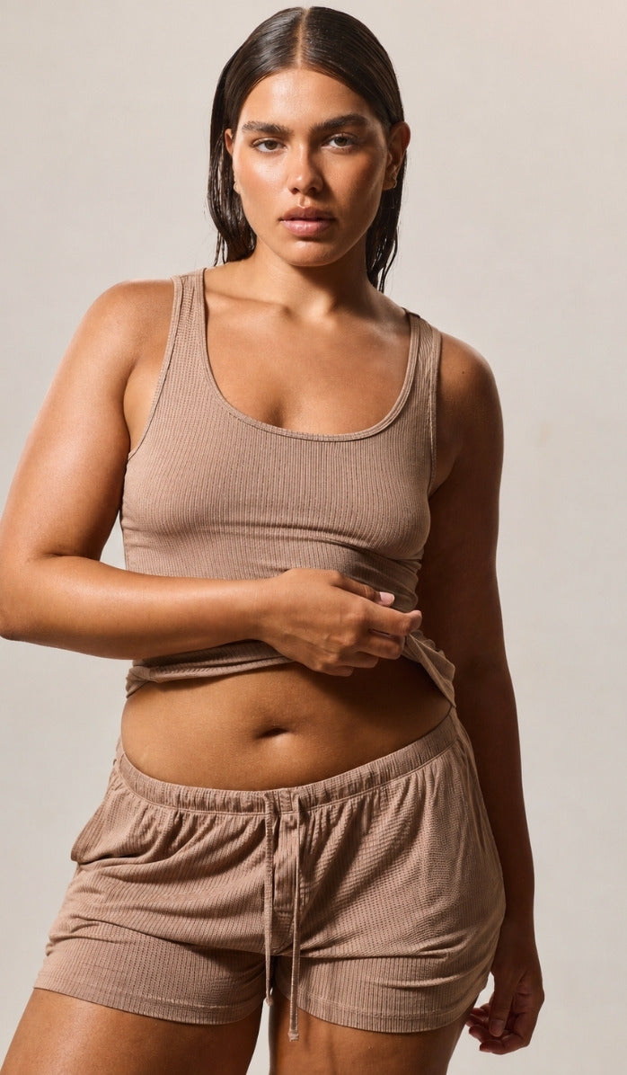 Classic Fit Tank Top - Rib Modal Choco