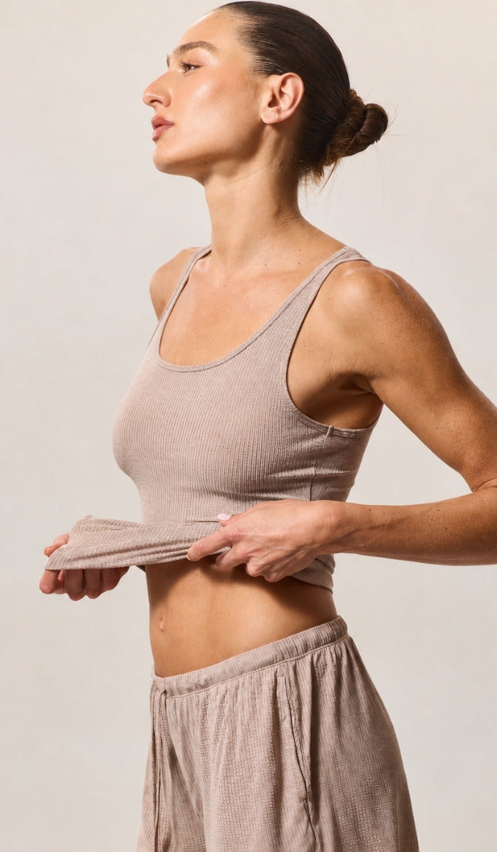 Classic Fit Tank Top - Rib Modal Mocha
