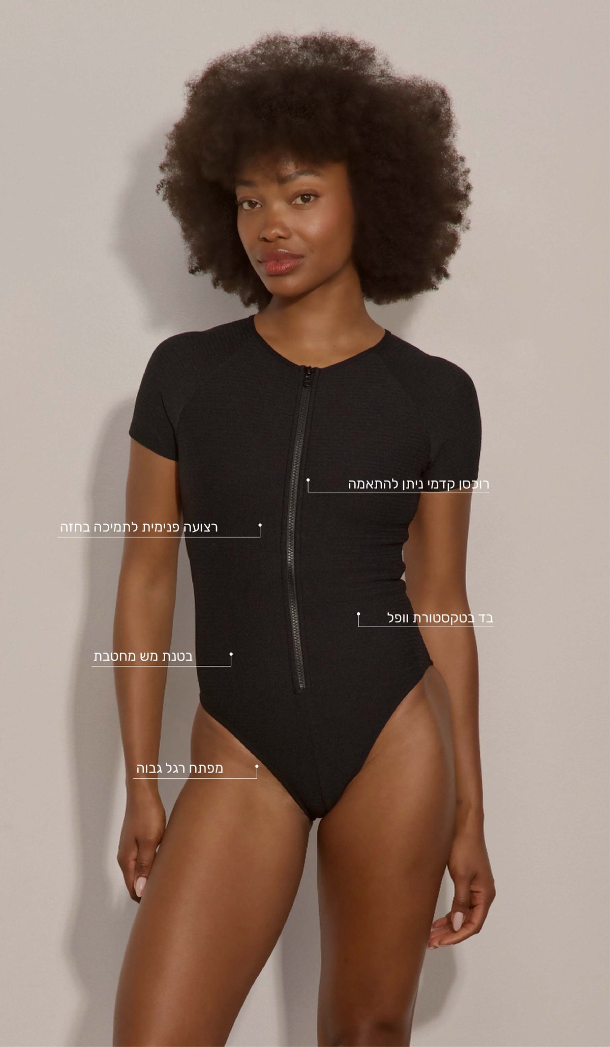 Kaia One Piece - Black Waffle