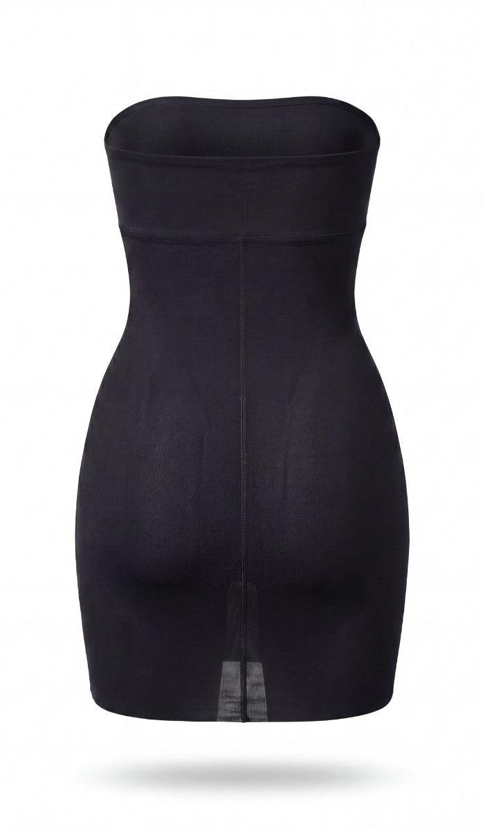 Power Mesh Strapless Shapewear Dress - Black