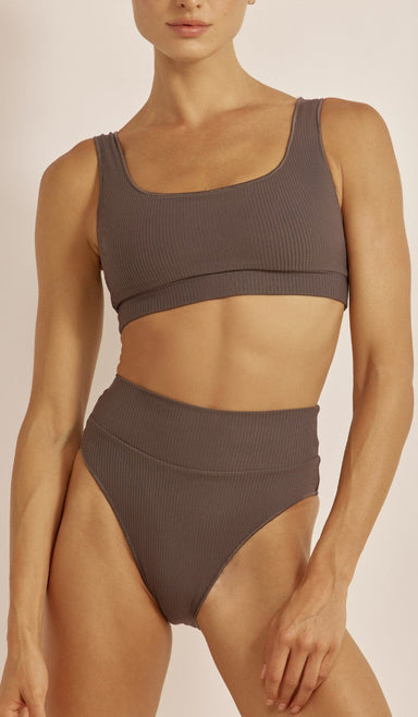 Emily Bikini Top - Cocoa Purple Rib