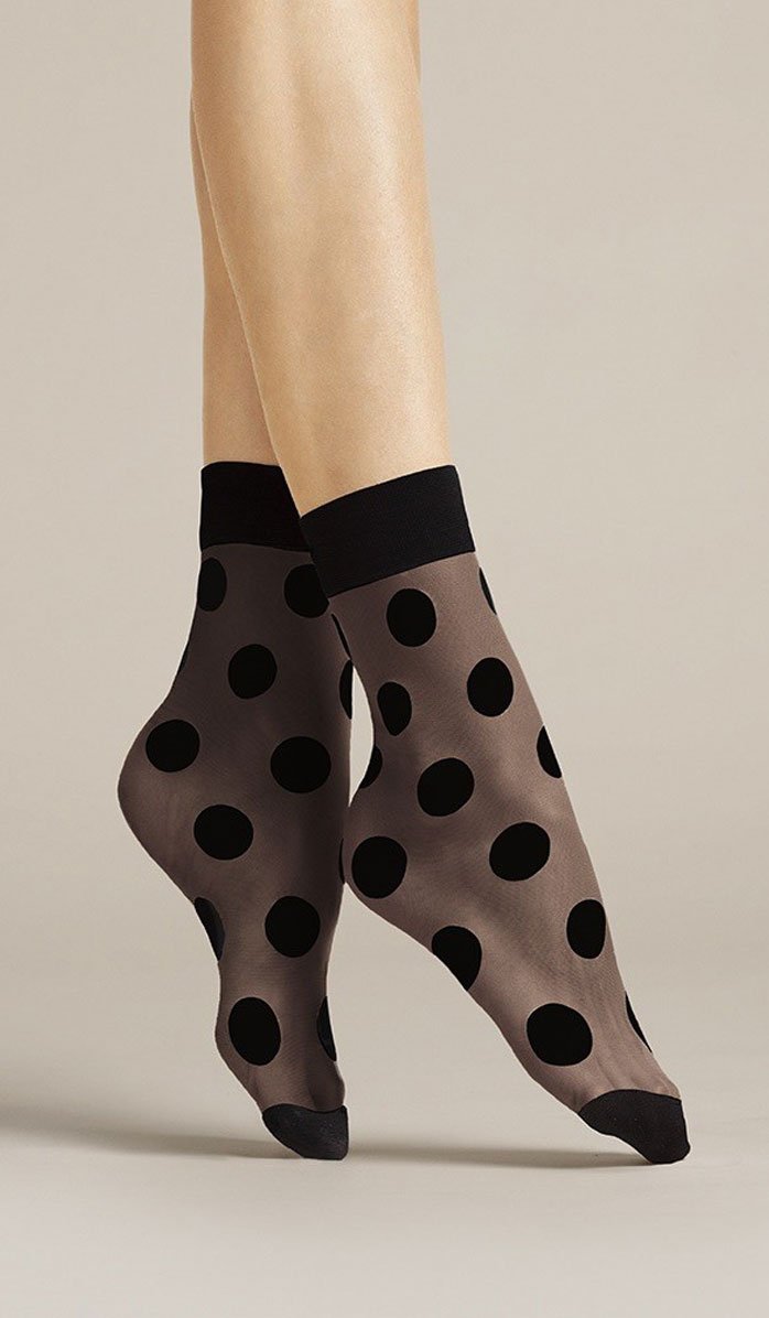 Black polka dot socks