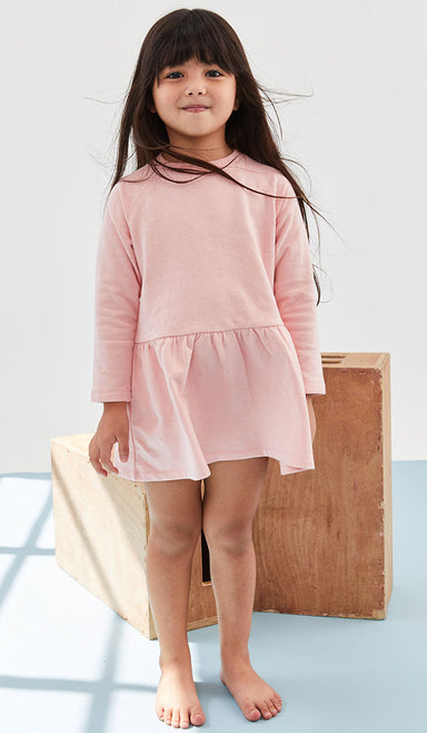 Girls' Sweatshirt Dress - Romy - Light Pink