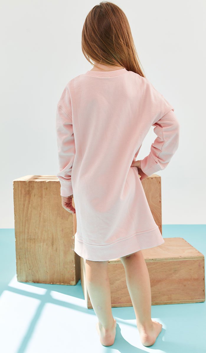 Girls' Sweatshirt Dress - Daria - Light Pink (3)