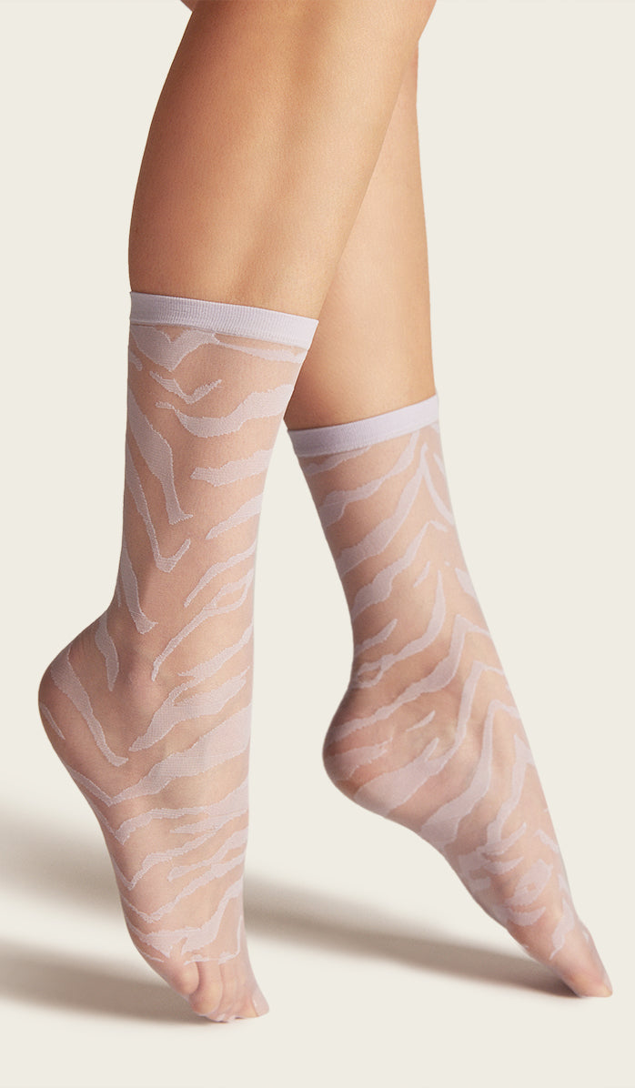 Nylon Socks - Zebra Lilac