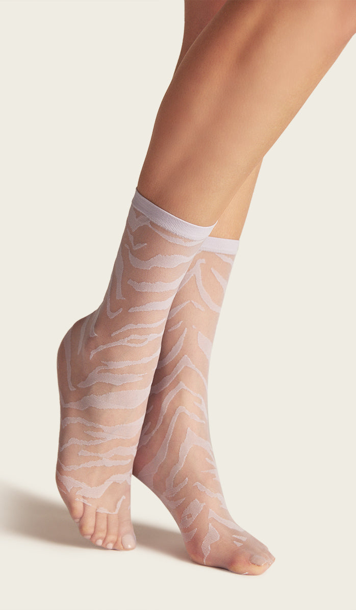 Nylon Socks - Zebra Lilac