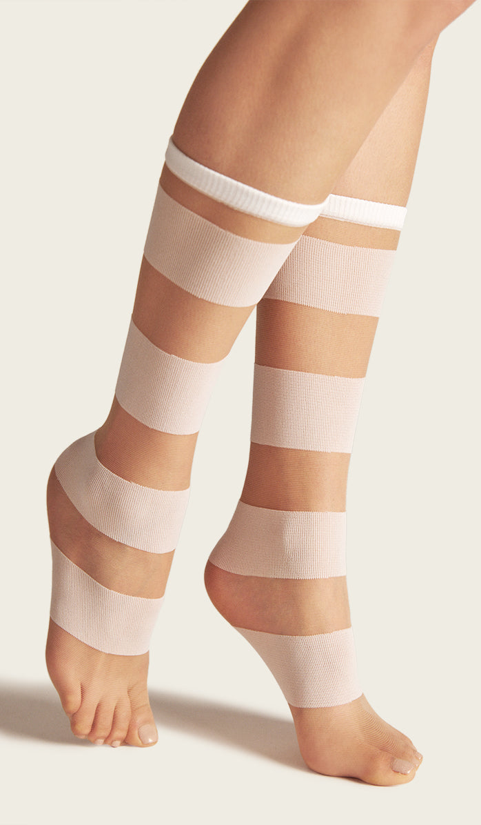 Nylon Socks - Simple Story White