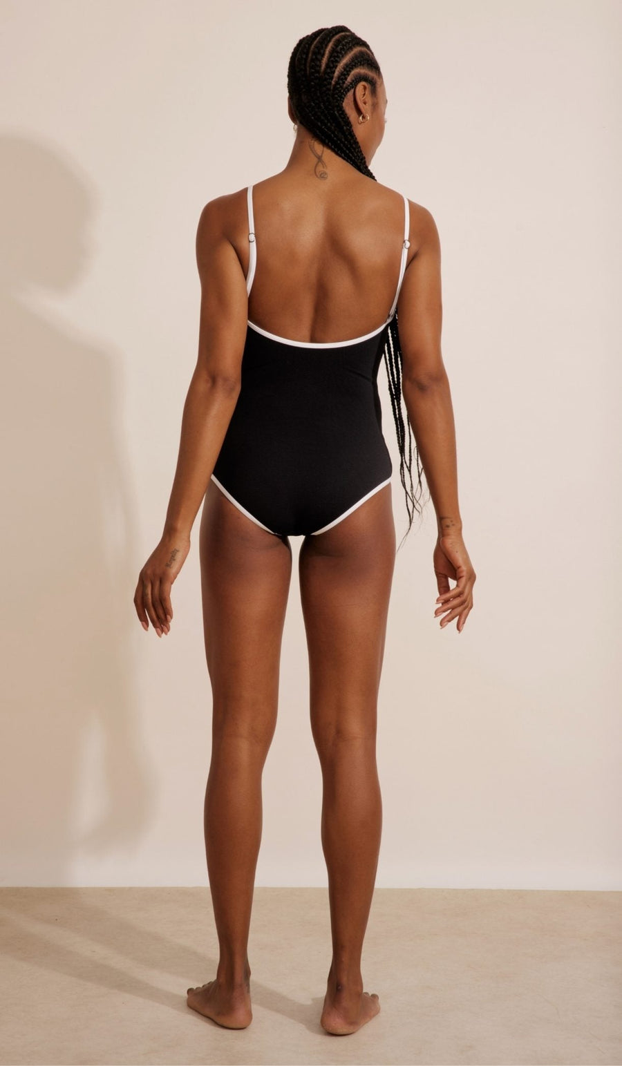 EVELYN One Piece - Black & white pique