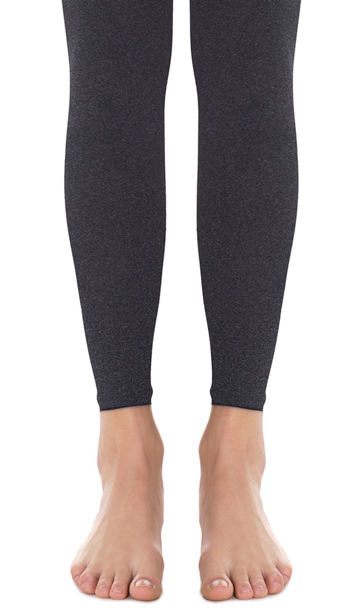 SOLID FOOTLESS TIGHTS - Heather grey