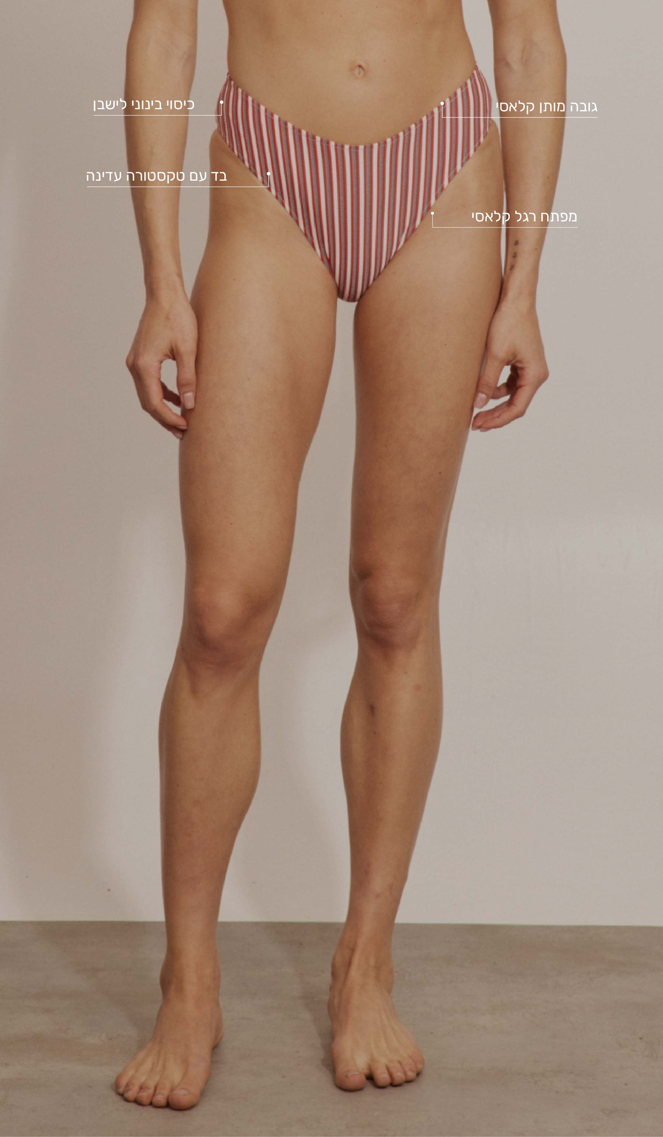 Chloe Bikini Bottom - red Stripe