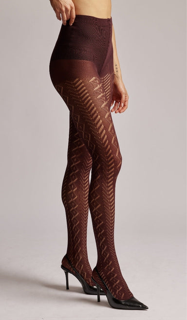 Pointelle Tights - Wine