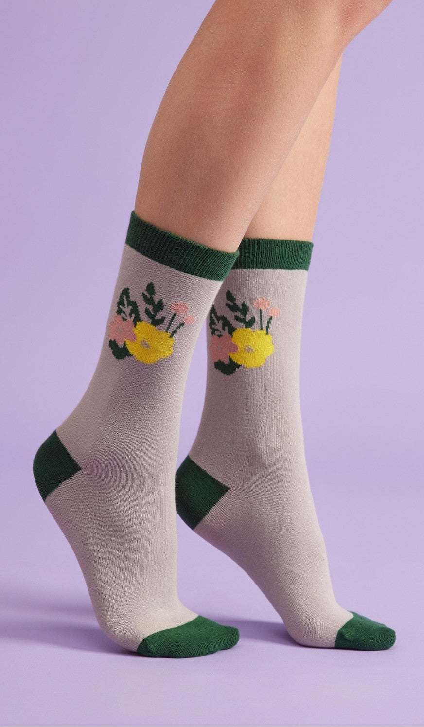 BOUQUET GRAY - Cotton socks