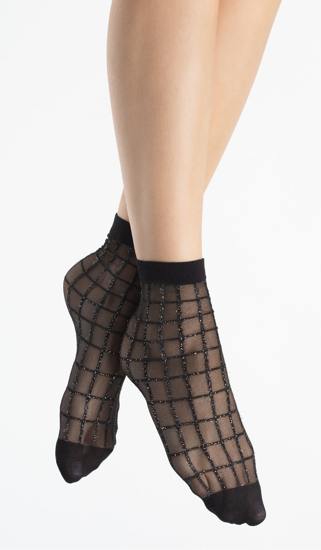 Lurex plaid socks