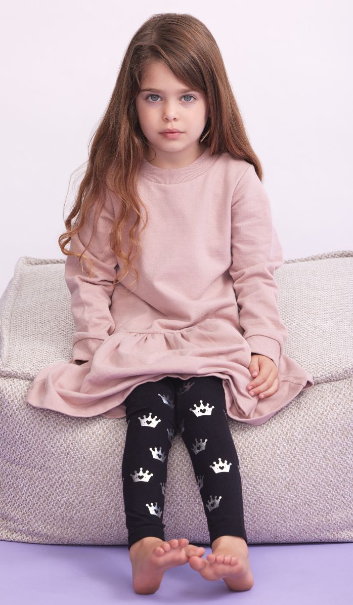 Girls' Footless Tights - Queen for a Day Black