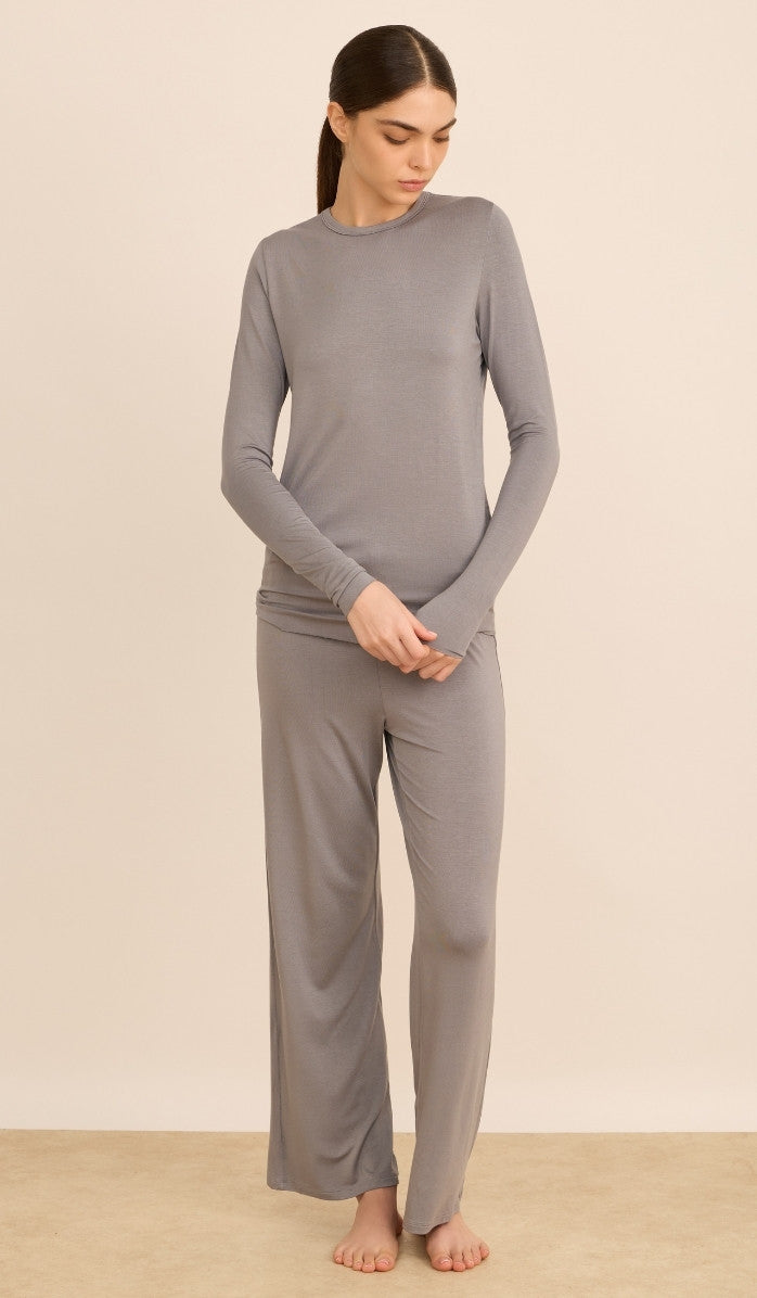 Modal Tee Set - Millie Light Gray