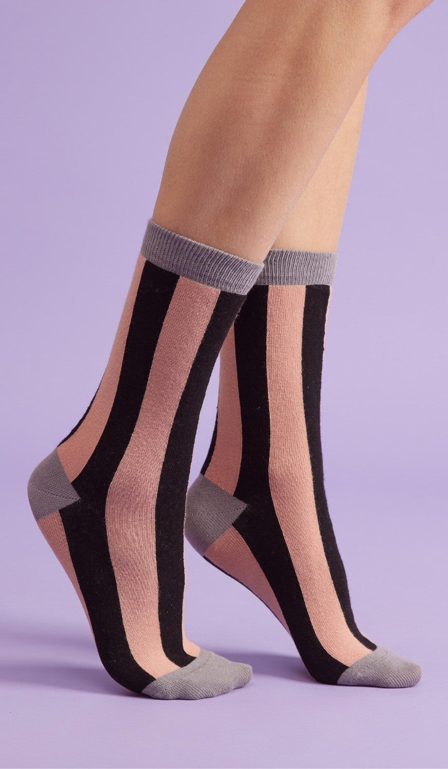 Cotton Socks - Stripes Pink