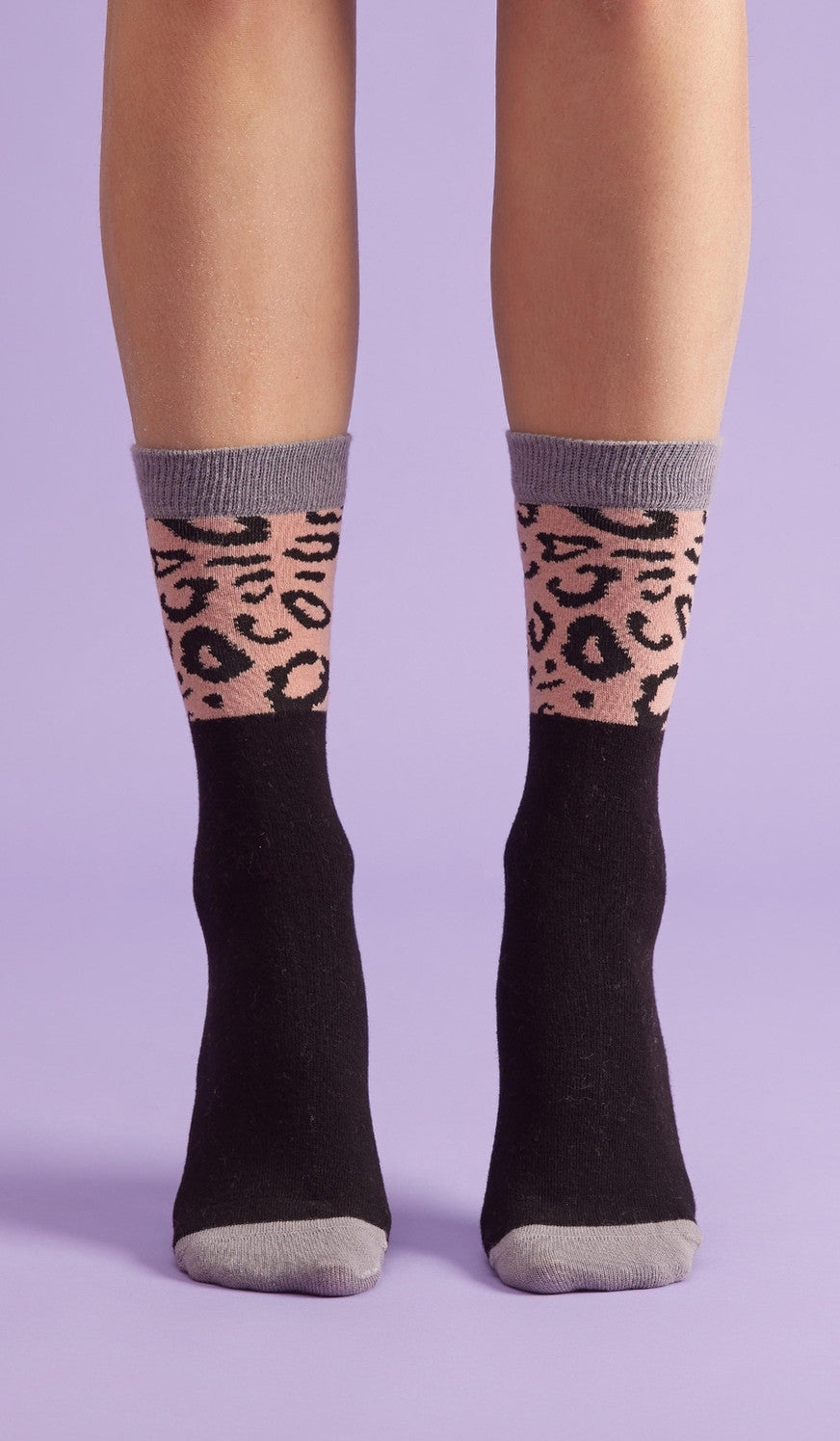 LEOPARD TOP PINK - Cotton socks