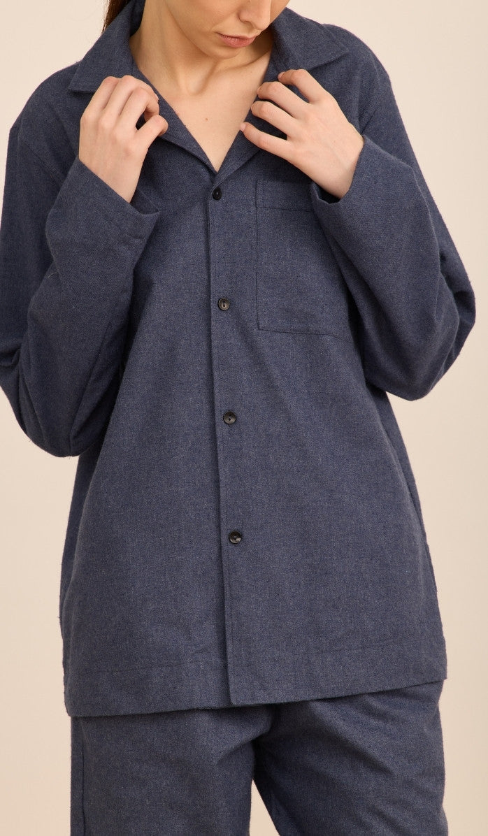 Flannel Button-Up Set - James Denim Blue