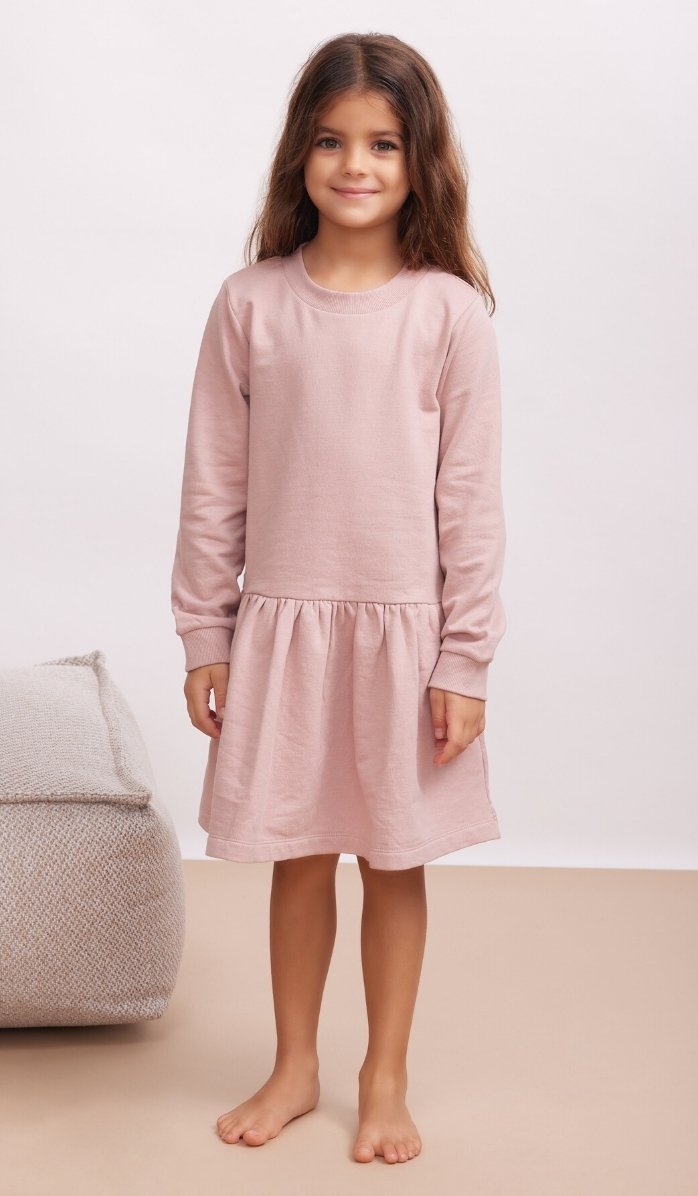 Girls' Sweatshirt Dress - Gili - Light Pink (3)