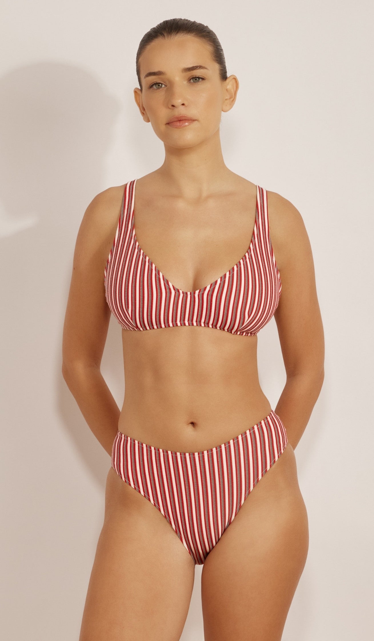 Madison Bikini Top - red Stripe
