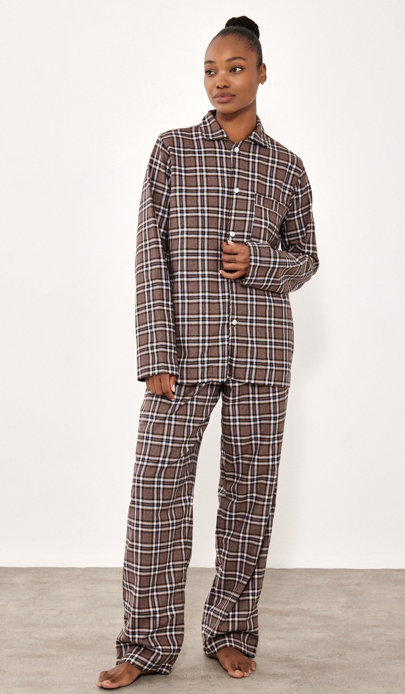 Flannel Button-Up Set - Billy Brown Plaid