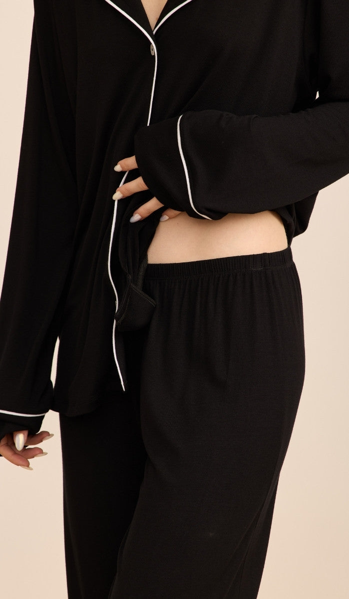 Modal Button-Up Set - Alexa Black